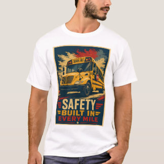 すべてのマイルに安全を スクールバス運転手 ヴィンテージ Tシャツ