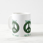 すべてのマグのための緑の平和 コーヒーマグカップ (正面左)
