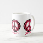 すべてのマグのための赤い平和 コーヒーマグカップ (正面右)