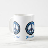 すべてのマグのための青い平和 コーヒーマグカップ (正面左)