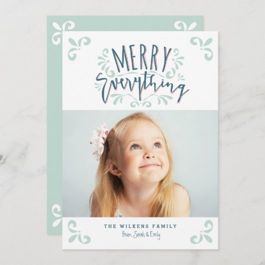 すべてのメリートレンディーの写真の挨拶 シーズンカード (正面/裏面)