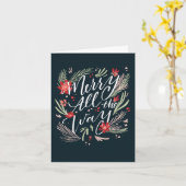 すべてのメリー方法スクリプト化された休日の花 カード (黄色い花)