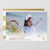 すべてのメリー金ゴールド横型フォトカード シーズンカード (正面/裏面)