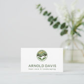 すべてのモダンシーズ気にンの芝生と造園のロゴ 名刺 (スタンド正面)