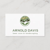 すべてのモダンシーズ気にンの芝生と造園のロゴ 名刺 (正面)