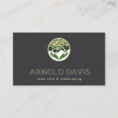 すべてのモダンシーズ気にンの芝生と造園のロゴ 名刺 (正面)