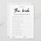 すべてのモダン目は花嫁ブライダルシャワーゲーム 招待状 (正面)