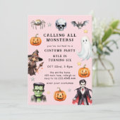 すべてのモンスターのコスチュームをハロウィン誕生日 招待状 (スタンド正面)