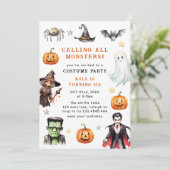 すべてのモンスターのコスチュームをハロウィン誕生日 招待状 (スタンド正面)