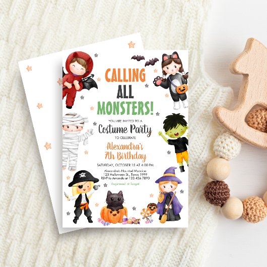 すべてのモンスターのコスチュームをハロウィン誕生日 招待状