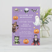 すべてのモンスターのコスチュームをハロウィン誕生日 招待状 (スタンド正面)