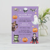 すべてのモンスターのコスチュームをハロウィン誕生日 招待状 (スタンド正面)