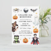 すべてのモンスターのコスチュームをハロウィン誕生日 招待状 (スタンド正面)