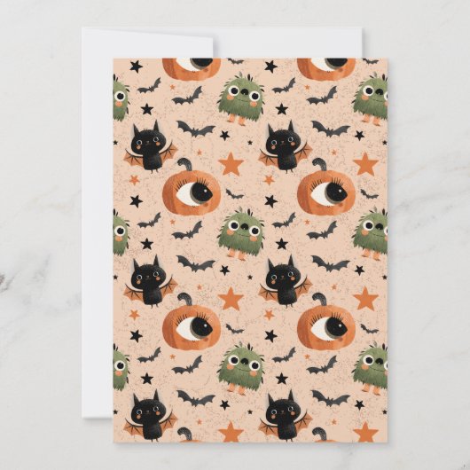 すべてのモンスターを不気味カワイイ誕生日パーティー 招待状 (裏面)