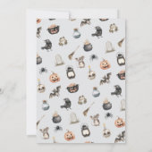 すべてのモンスタースキッズハロウィーン誕生日 招待状 (裏面)