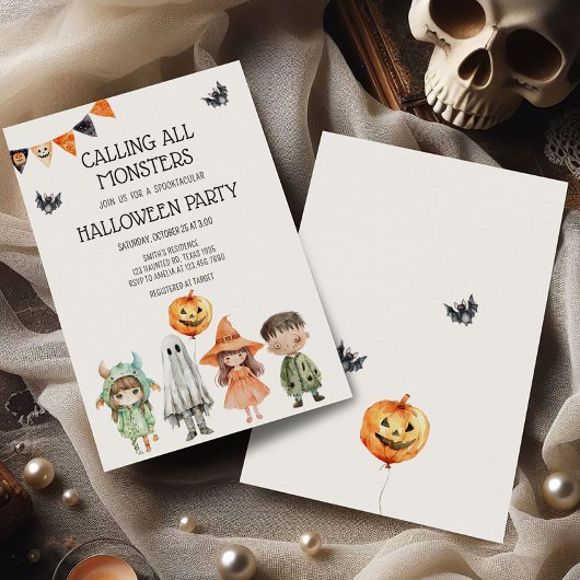 すべてのモンスタースキッズハローウィンパーティ 招待状