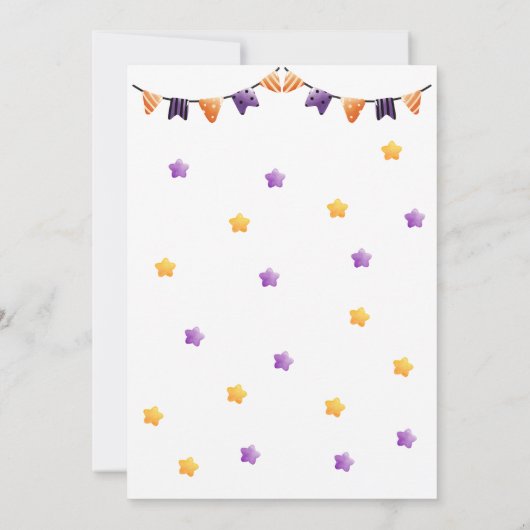 すべてのモンスタースハロウィーン誕生日パーティーを呼び出す 招待状 (裏面)