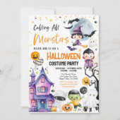 すべてのモンスター衣装を呼び出すパーティー子供たち 招待状 (正面)