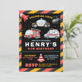 すべてのユニットを呼び出す警察の誕生日パーティーの招待 招待状 (スタンド正面)