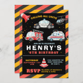 すべてのユニットを呼び出す警察の誕生日パーティーの招待 招待状 (正面/裏面)