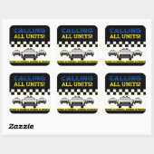 すべてのユニットを呼び出す!警察官誕生日パーティー スクエアシール (シート)