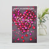 すべてのユニークハートパーソナライズされたヴァレンティスデイカード シーズンカード (スタンド正面)