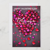 すべてのユニークハートパーソナライズされたヴァレンティスデイカード シーズンカード (正面/裏面)