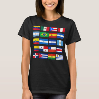 すべてのラテンアメリカ国旗Latino Hispanic伝統 Tシャツ