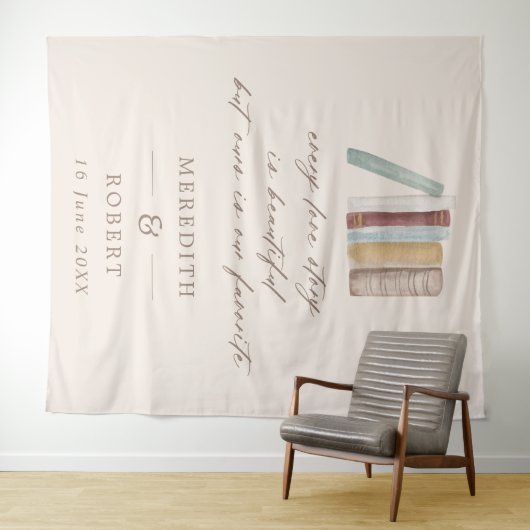 すべてのラブストーリー結婚のセレモニー背景を描く タペストリー (インサイチュ(横))