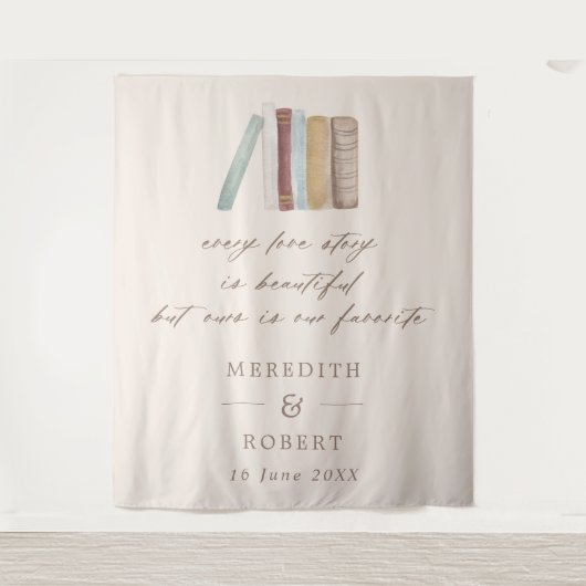 すべてのラブストーリー結婚のセレモニー背景を描く タペストリー (正面)