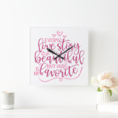 すべてのラブストーリー スクエア壁時計 (ホーム)