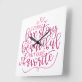 すべてのラブストーリー スクエア壁時計 (傾斜)