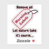 すべてのラベ警告ルを削除し、自然に決定させる シール (シート)