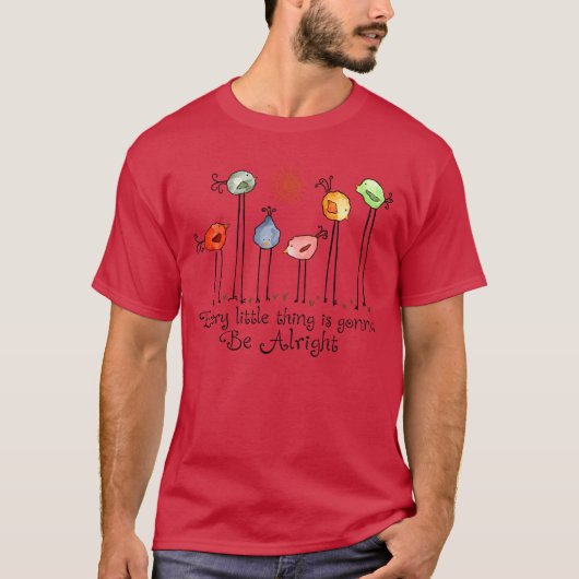 すべてのリトルは大丈夫Hippie Bird V Tシャツ (正面)