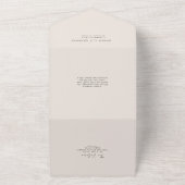 すべてのワンウェディングでミニマルモダンリストを招待。 オールインワン招待状 (外側)