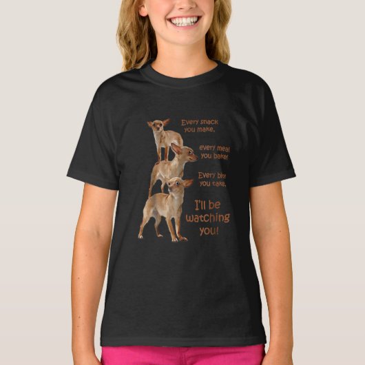 すべての一口を取る、空腹の犬、チワワ Tシャツ (正面)