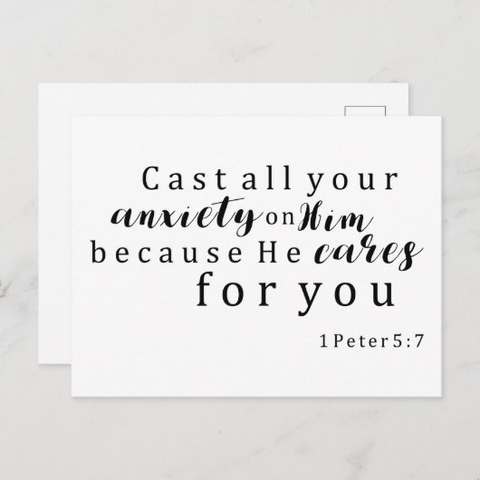 すべての不安を聖書クリスチャンに投げ掛ける ポストカード (正面/裏面)
