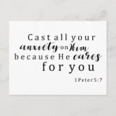すべての不安を聖書クリスチャンに投げ掛ける ポストカード (正面)