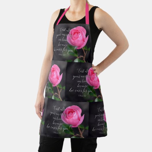 すべての不安クリスチャン聖書聖句の祈りの言葉を投げ出す エプロン (インサイチュ)