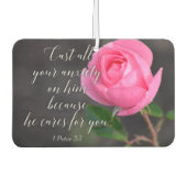 すべての不安クリスチャン聖書聖句の祈りの言葉を投げ出す カーエアーフレッシュナー (正面)