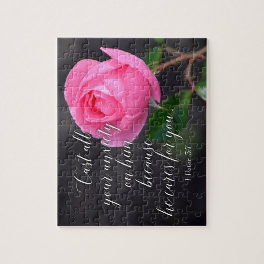 すべての不安クリスチャン聖書聖句の祈りの言葉を投げ出す ジグソーパズル (縦)