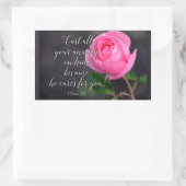 すべての不安クリスチャン聖書聖句の祈りの言葉を投げ出す 長方形シール (バッグ)