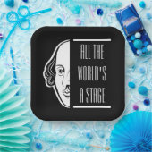 すべての世界は舞台 - シェイクスピア名言 劇作家 ペーパープレート (パーティー)