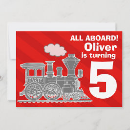 すべての乗船少年の列車の誕生日パーティー招待状 招待状