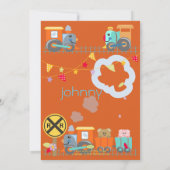 すべての乗船、列車の誕生日パーティー招待状 招待状 (裏面)