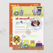 すべての乗船、列車の誕生日パーティー招待状 招待状 (正面/裏面)