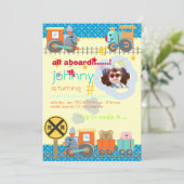 すべての乗船、列車の誕生日パーティー招待状 招待状 (スタンド正面)