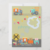 すべての乗船、列車の誕生日パーティー招待状 招待状 (裏面)