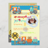 すべての乗船、列車の誕生日パーティー招待状 招待状 (正面/裏面)