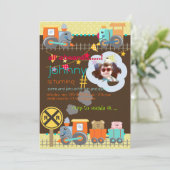 すべての乗船、列車の誕生日パーティー招待状 招待状 (スタンド正面)